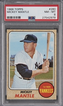 1968 Topps #280 Mickey Mantle – PSA NM-MT 8